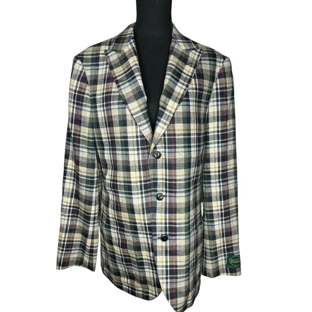 J.Crew Kenmare Plaid Blazer NWT Scottish Linen Wool Relaxed Fit 38R